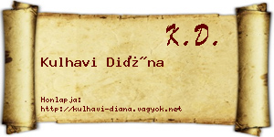Kulhavi Diána névjegykártya