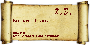 Kulhavi Diána névjegykártya